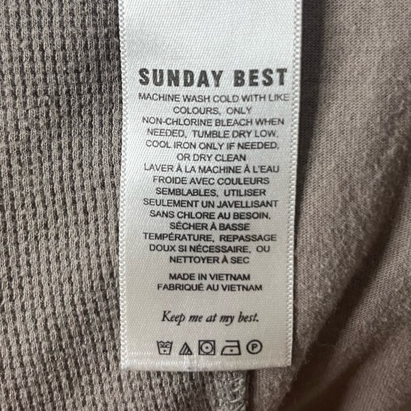 ARITZIA SUNDAY BEST Jesse Tan Baby Waffle Knit Soft Jersey Joggers - Picture 8 of 11